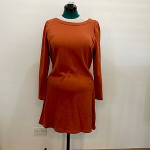 Autumn Fall Orange Comfy Sweatshirt Dress